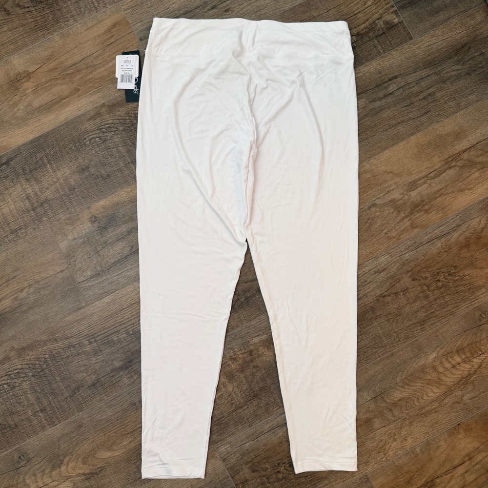 NEW Cuddl Duds Under Scrubs White Leggings Womens XL Antimicrobial Wicking Pants - Picture 3 of 5